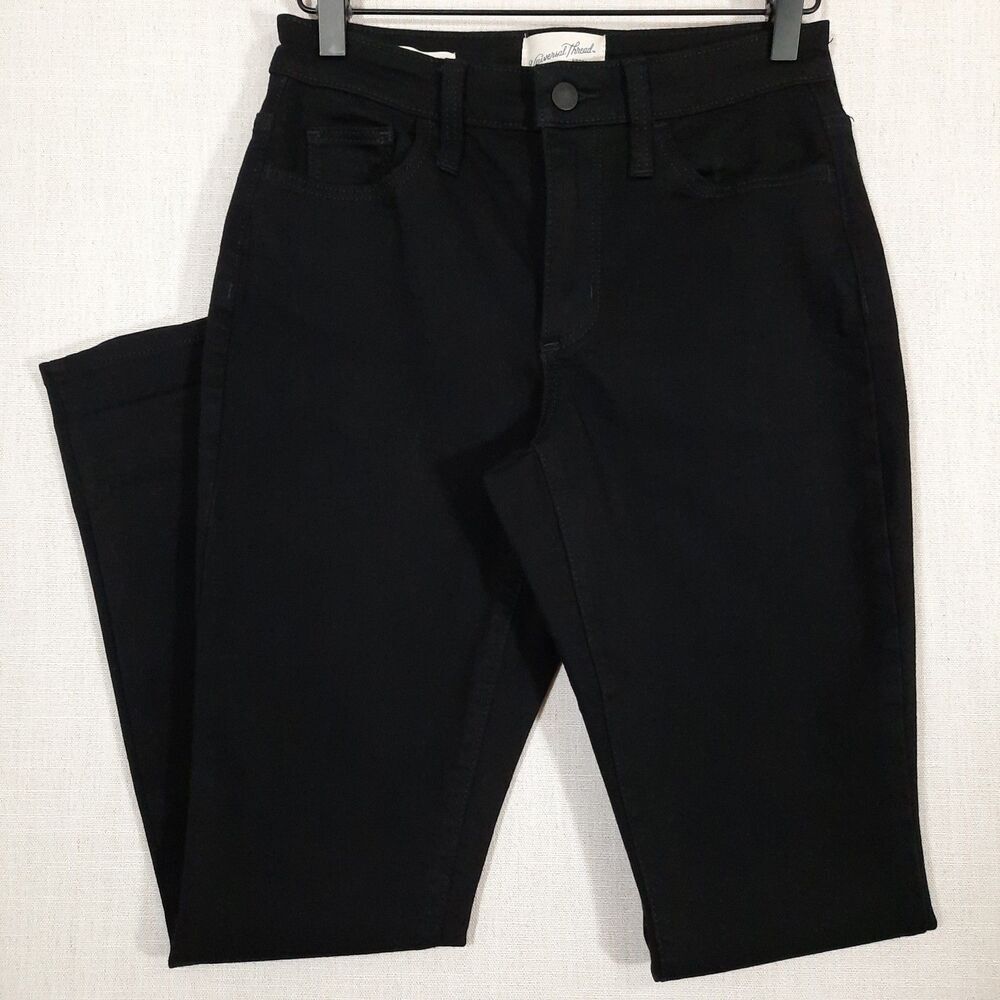 Universal Thread High Rise Skinny Jeans Size 2 / 26R Dark Black Stretch Denim